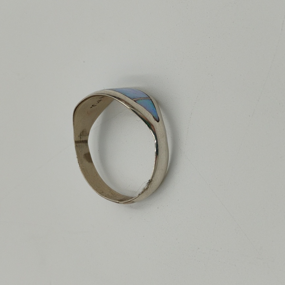 Sterling Silver Opal Inlay Ring - image 2